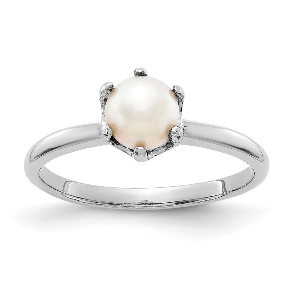 Picture of Finest Gold 14K White Gold 5.5 mm Pearl Mounting Ring&amp;#44; Size 6