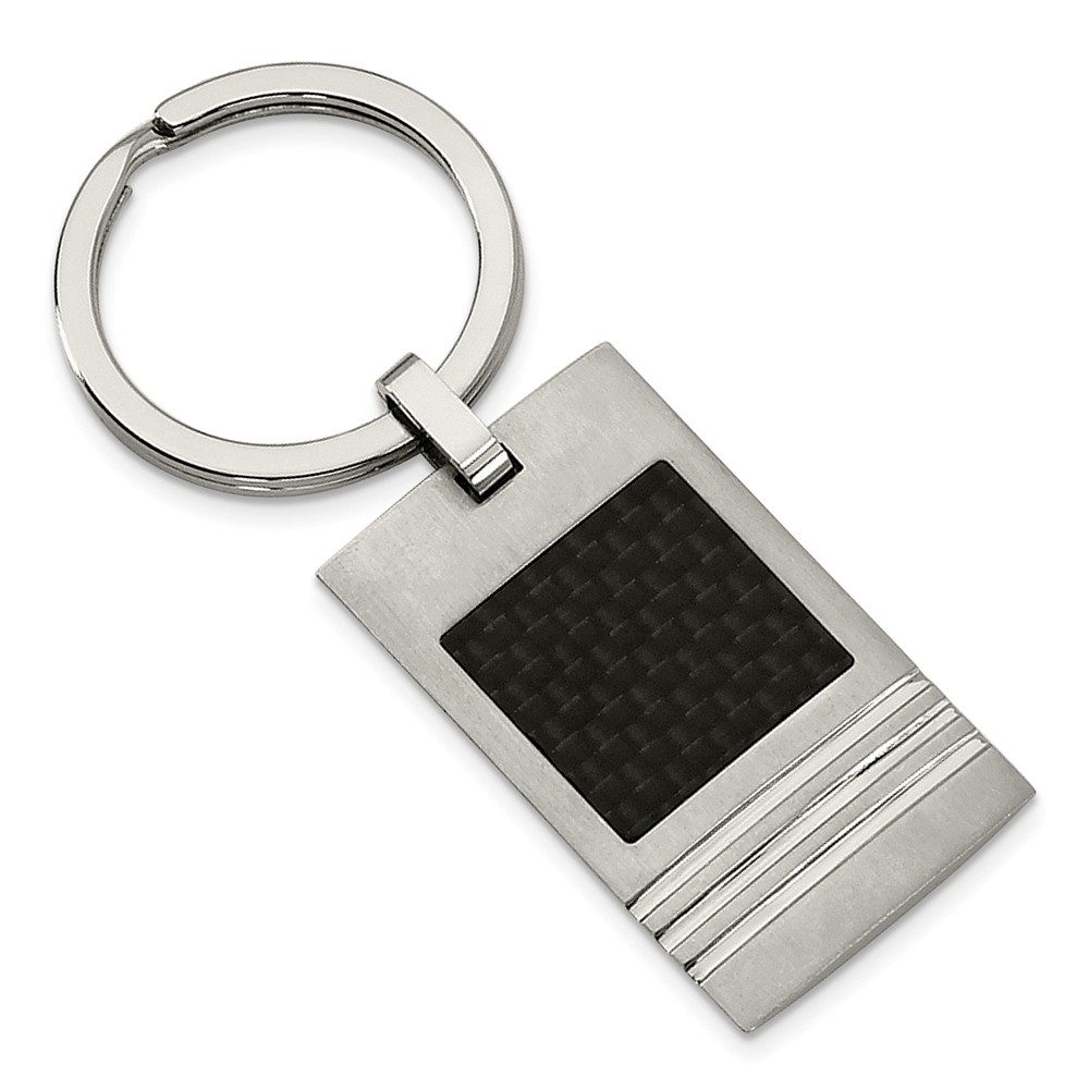 Chisel Black Carbon Fiber and Brushed Stainless Steel Key Ring