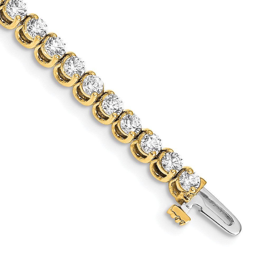 Picture of Finest Gold 14K Yellow Gold 2.7 mm Round 2-Prong Diamond Bracelet Mounting