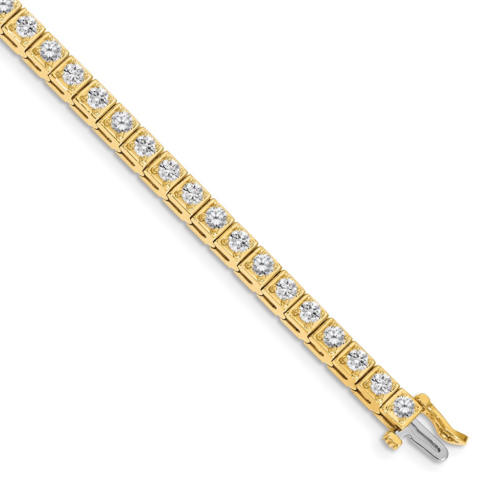 Picture of Finest Gold 14K Yellow Gold 3 mm Diamond Tennis Bracelet Mounting