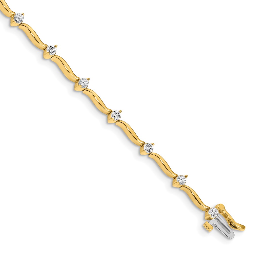 Picture of Finest Gold 14K 2.6 mm Stones Bar Link Tennis Bracelet Mounting