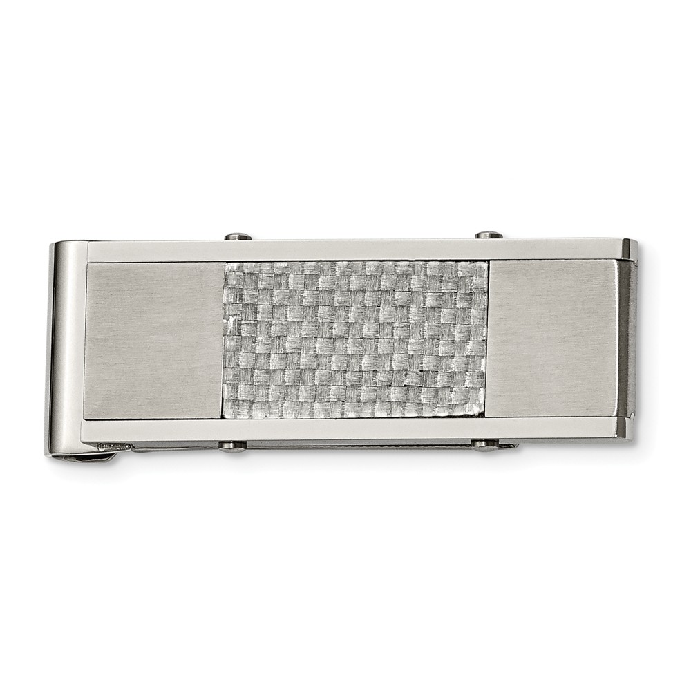Picture of Chisel SRM103 Stainless Steel Brushed & Polished Grey Carbon Fiber Inlay Money Clip