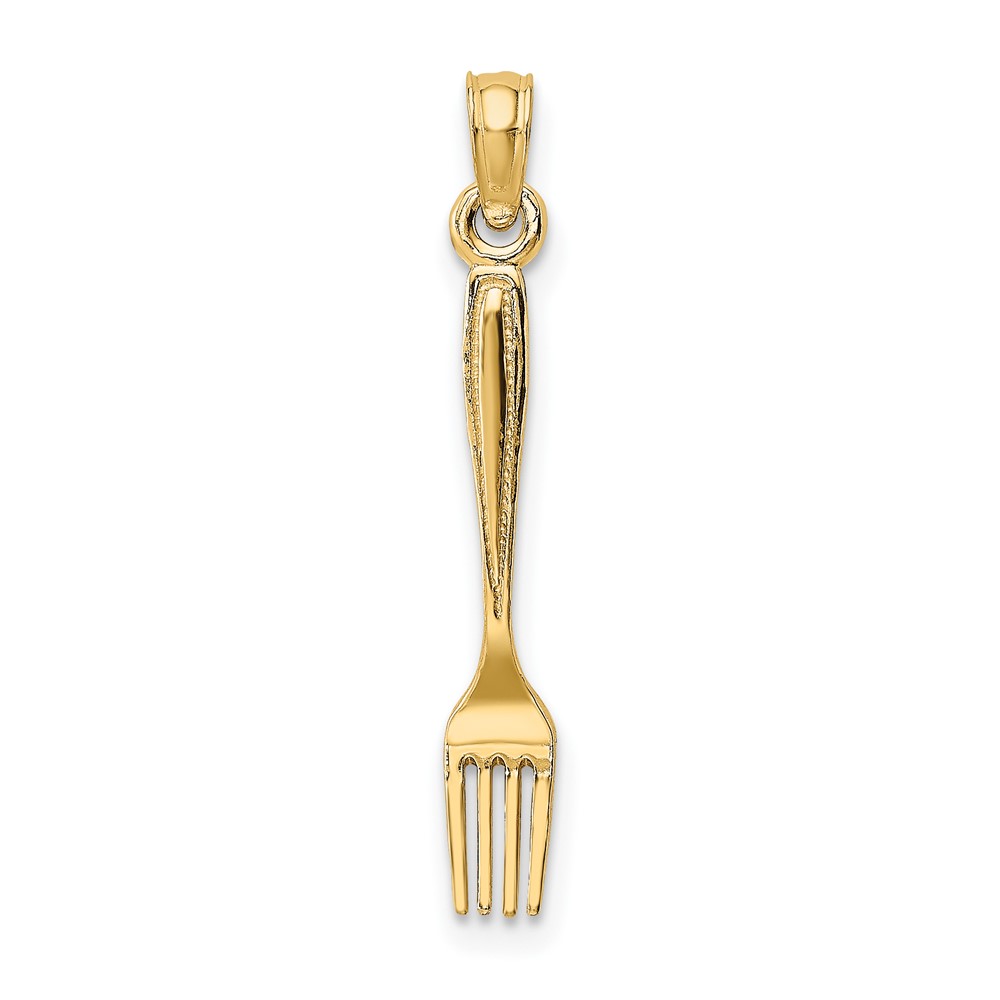 Picture of Finest Gold 10K 3-D &amp; Polished Table Fork Charm