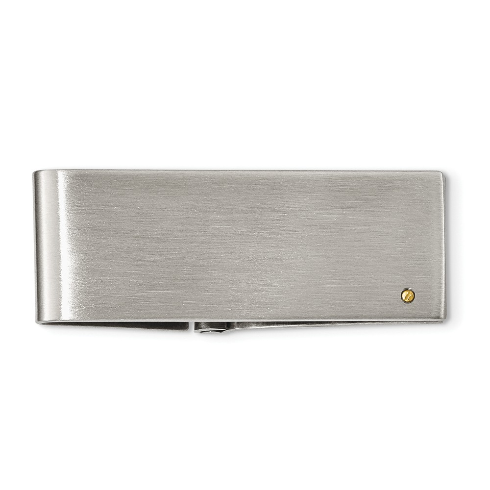 Picture of Chisel SRM123 Stainless Steel Brushed Yellow IP-Plated Screw Accent Money Clip