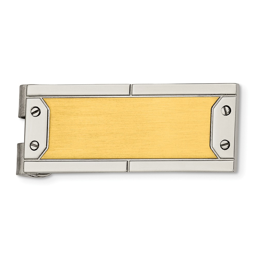 Picture of Chisel SRM124 Stainless Steel Brushed & Polished Yellow IP-Plated Money Clip