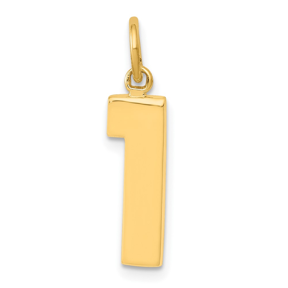 Picture of Finest Gold 10K Yellow Gold Casted Medium Polished Number 1 Charm