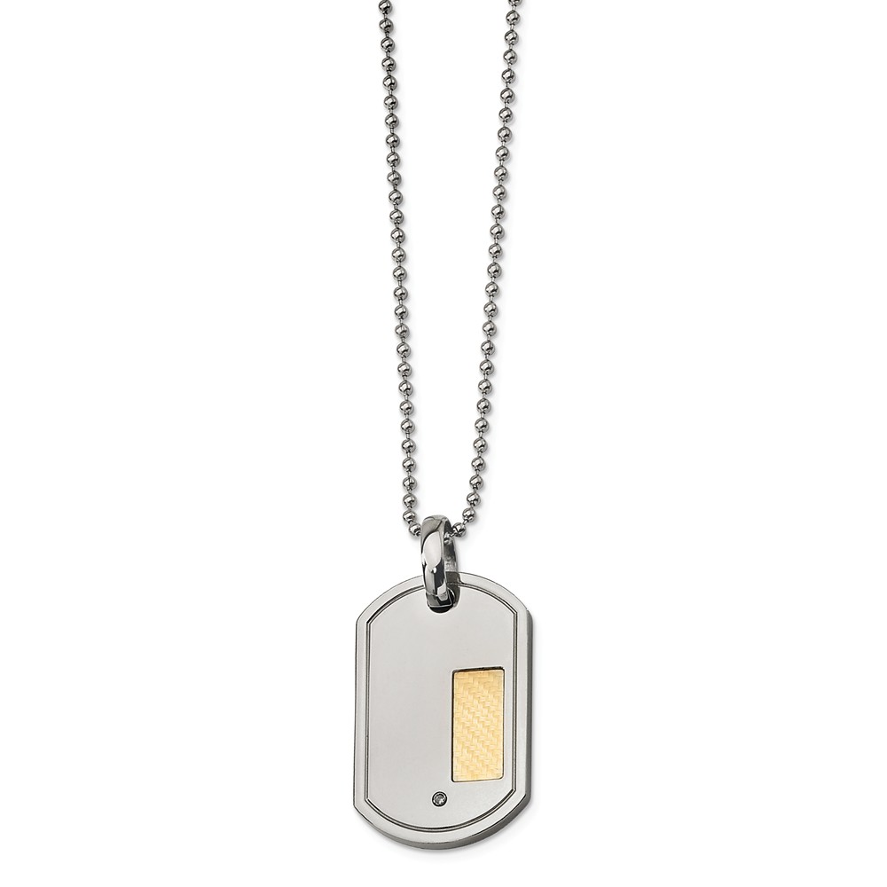 Picture of Chisel SRN178-24 Stainless Steel 18K Gold Plating with 0.01 CT Diamond 24 in. Necklace