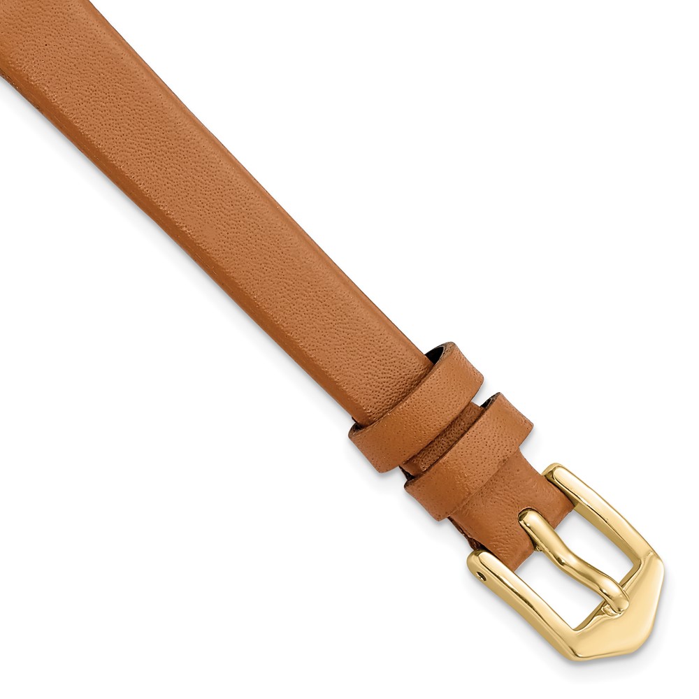 Picture of Quality Gold BA535-10 Gilden 10 mm Light Brown Classic Calfskin Gold-tone Buckle Watch Band