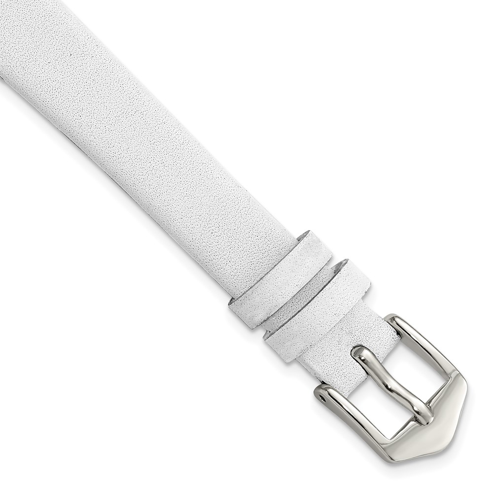 Picture of Finest Gold Gilden 12 mm White Classic Calfskin Silver-tone Buckle Watch Band