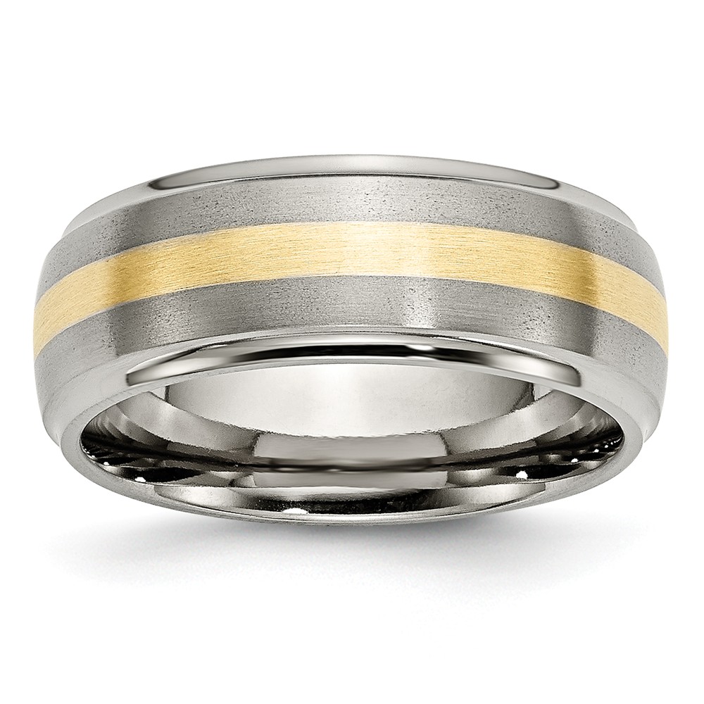 Mens Endless Affection(tm) 8mm 14kt. Yellow Gold Inlay Wedding Band -  Fine Jewelry Collections, TB102-9.5