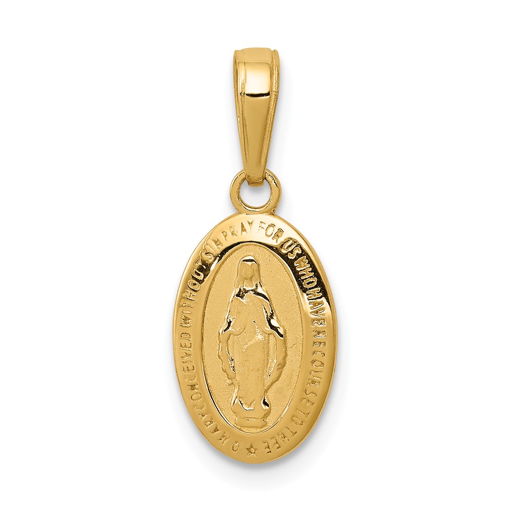 8 x 20 mm 14K Yellow Gold Miraculous Medal Charm -  Finest Gold, UBSM2515