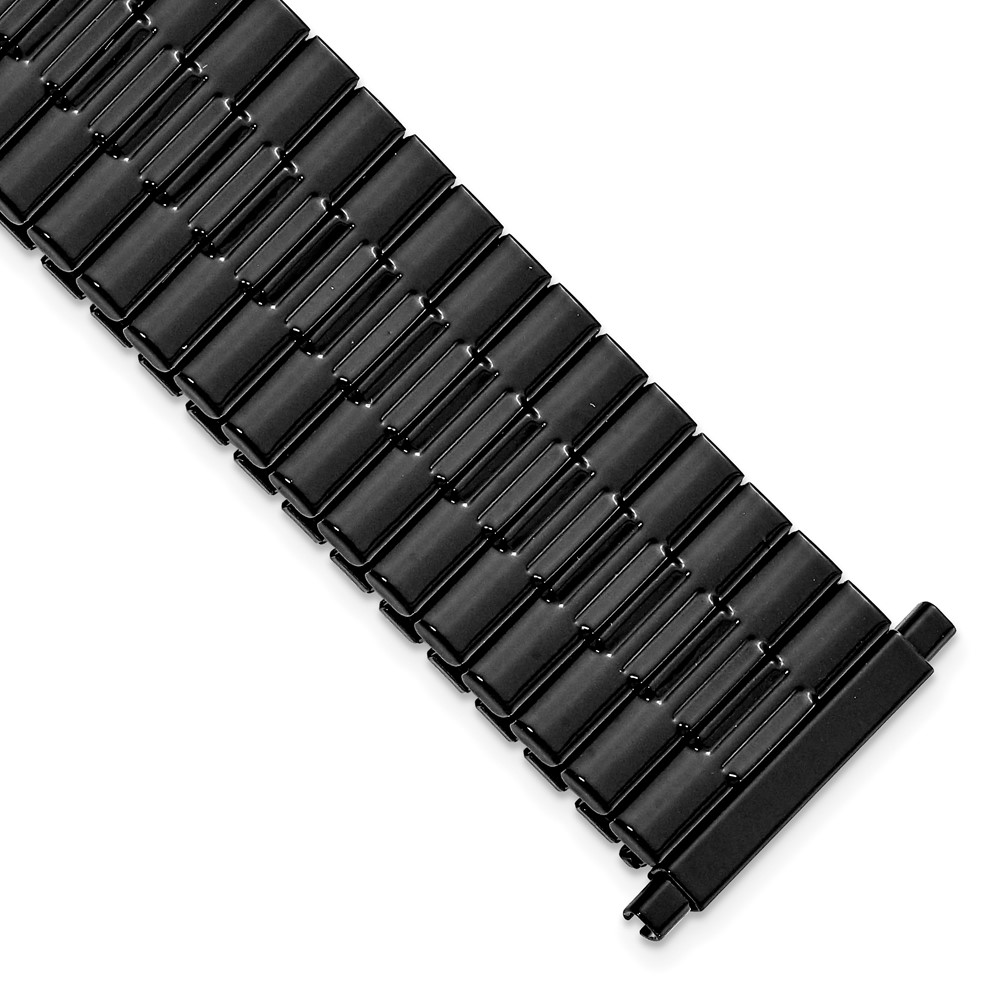 Picture of Finest Gold Gilden Mens Long 20-24 mm Black Stainless Steel Expansion Watch Band