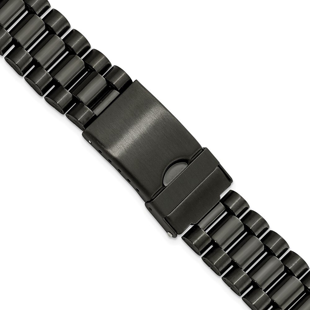 Picture of Finest Gold Gilden Long 18-22 mm Black Stainless Steel Watch Band