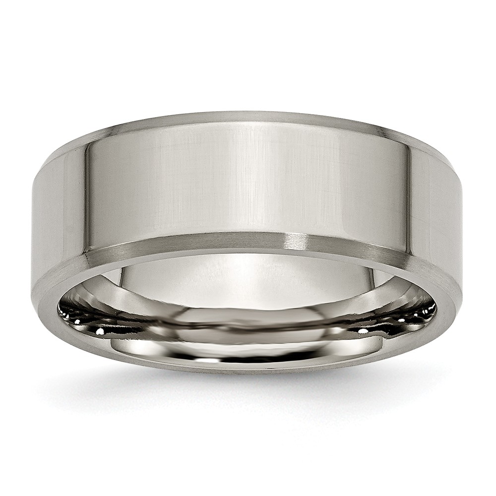Picture of Bridal TB112-13.5 Titanium Beveled Edge 8 mm Brushed & Polished Band - Size 13.5