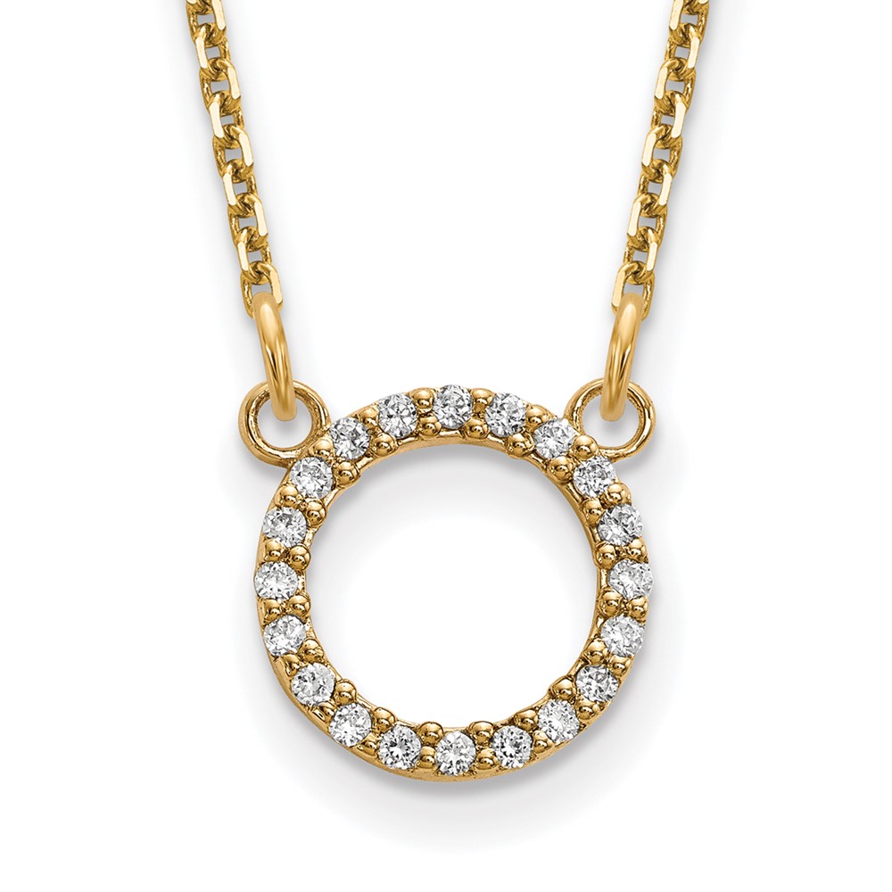 Picture of Finest Gold 14K Yellow Gold Open Circle Necklace with Out Chain Mounting