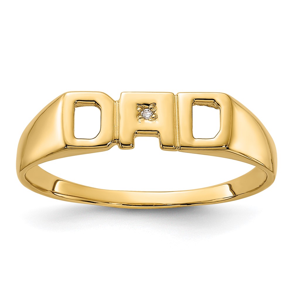 Picture of Quality Gold Y1612 14K Yellow Gold Squared Top Hollowed Out D Diamond Dad Ring Mounting - Size 10