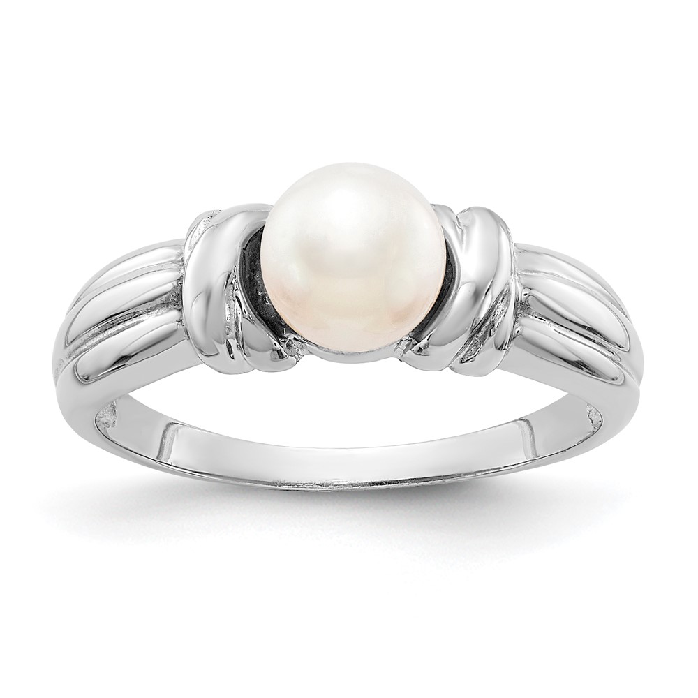 Picture of Finest Gold 14K White Gold 6 mm Pearl Mounting Ring&amp;#44; Size 7