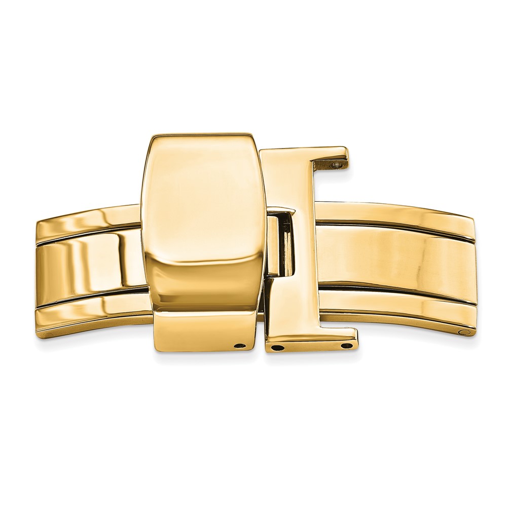 Picture of Finest Gold 20 mm Yellow Plated Deployment Clasp for Leather Strap