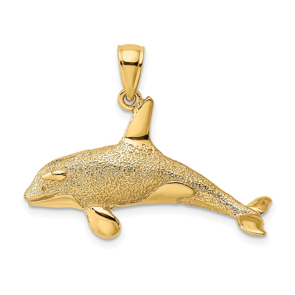 Picture of Finest Gold 10K 2-D Textured Killer Whale Charm