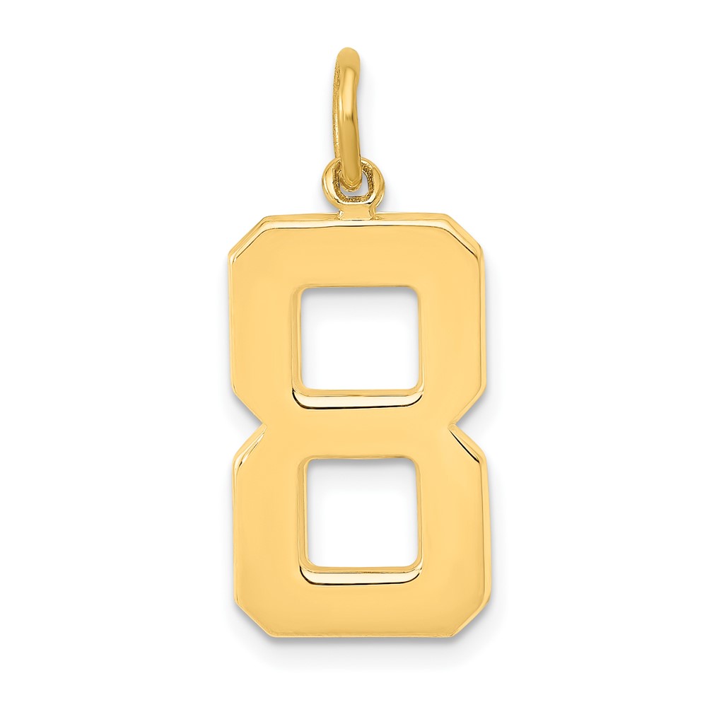Picture of Finest Gold 10K Yellow Gold Casted Large Polished Number 8 Charm