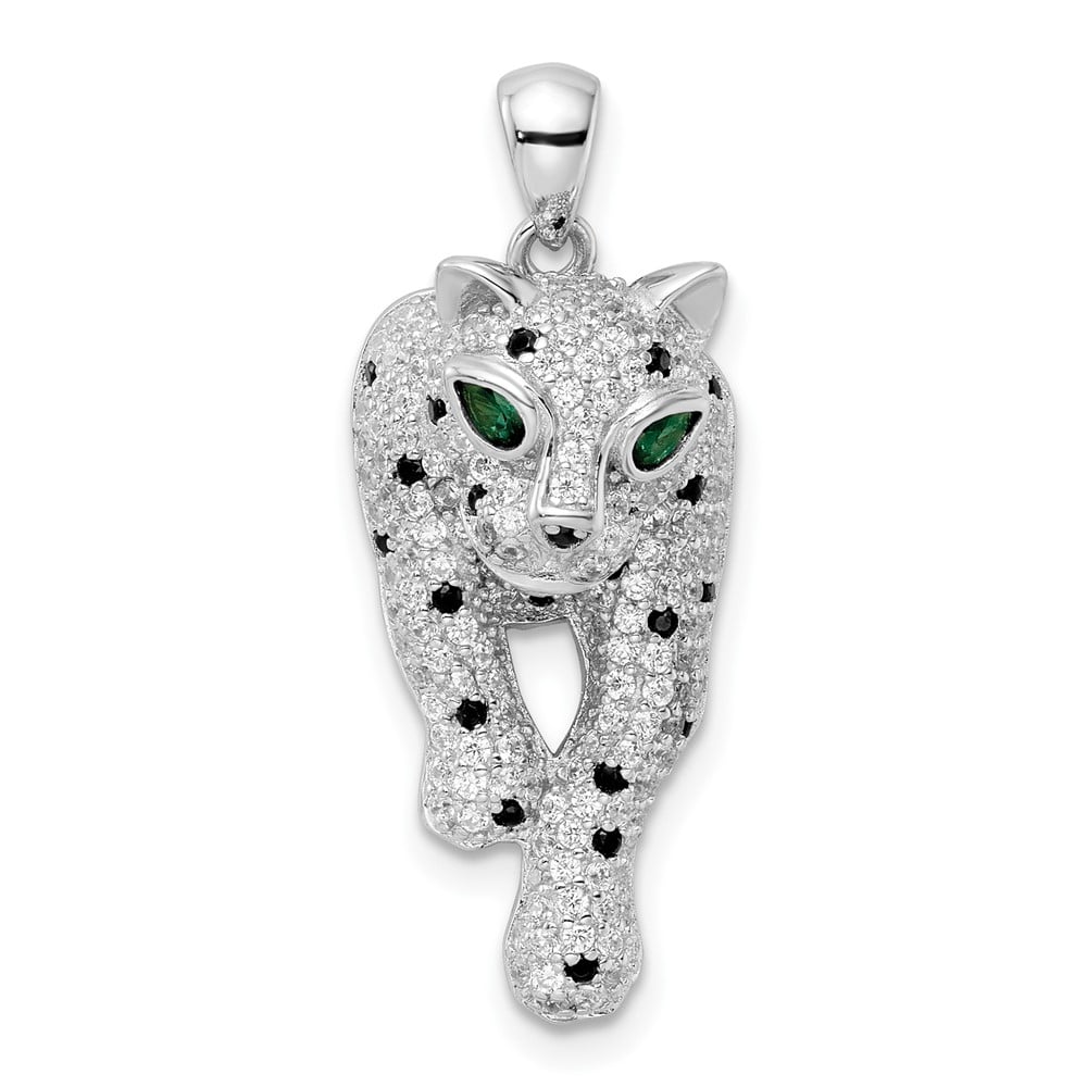 Sterling Silver Black & White Rhodium-Plated Polished CZ Cheetah Pendant -  Bagatela, BA2711501