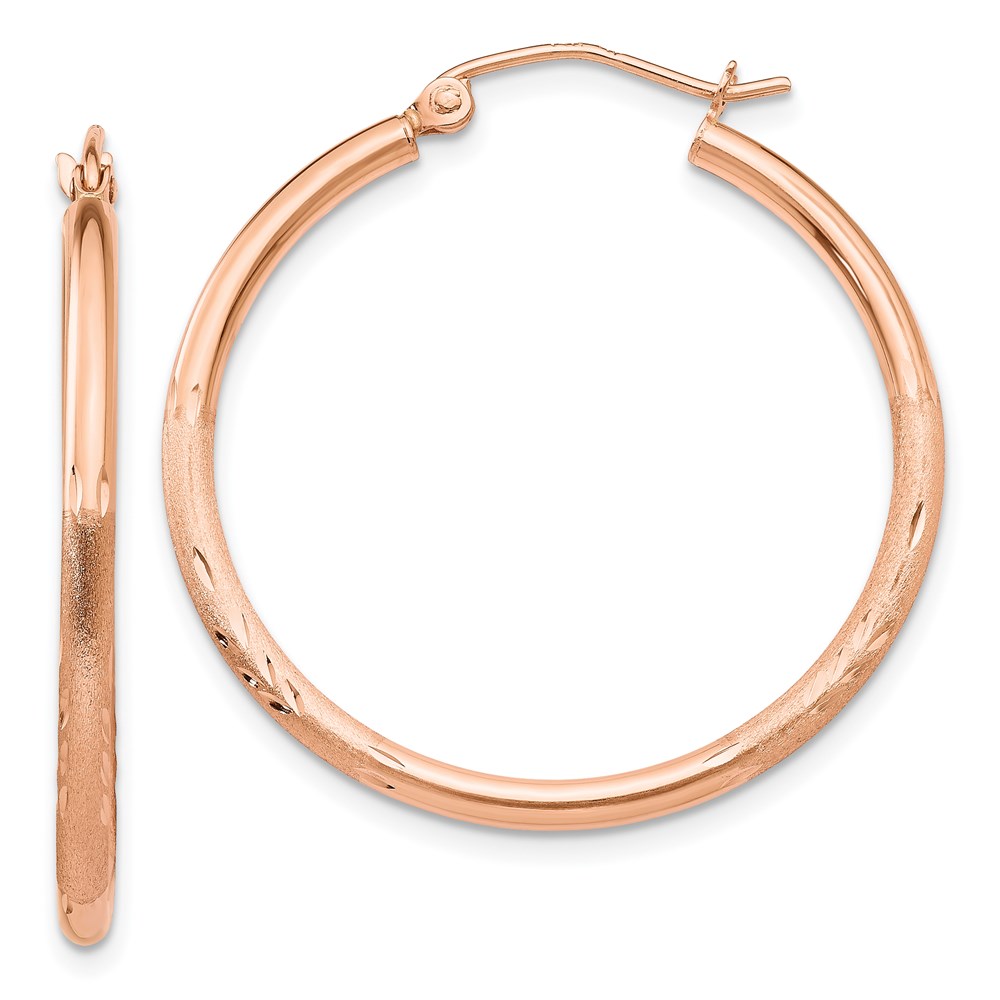 Gold Classics(tm) 14kt. Rose Gold 30mm Polished Hoop Earrings -  Fine Jewelry Collections, TF758