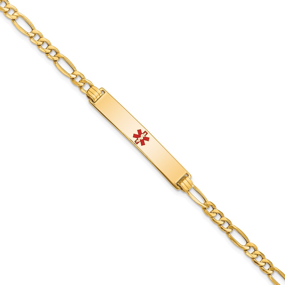 Picture of Finest Gold XM563CR-7 14K Semi-solid Medical Red Enamel ID Bracelet