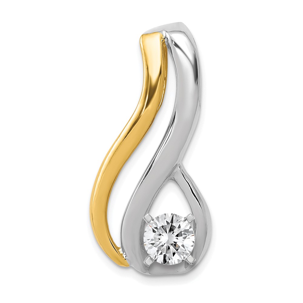 Picture of Finest Gold 14K Two-tone Peg Set Diamond Slide Mounting Pendant