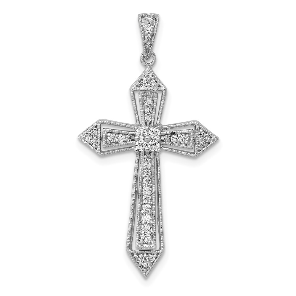 14K White Gold 0.3 CTW Diamond Passion Cross Pendant -  Bagatela, BA2711585