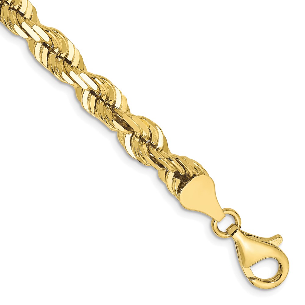 Picture of Finest Gold 10K Yellow Gold 9 in. 6.5 mm Diamond-Cut Rope Chain