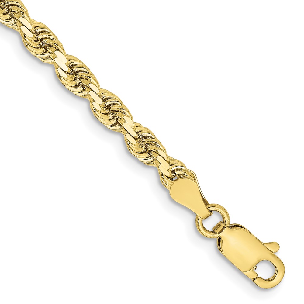 Picture of Finest Gold 10K Yellow Gold 9 in. 3.25 mm Diamond-Cut Rope Chain