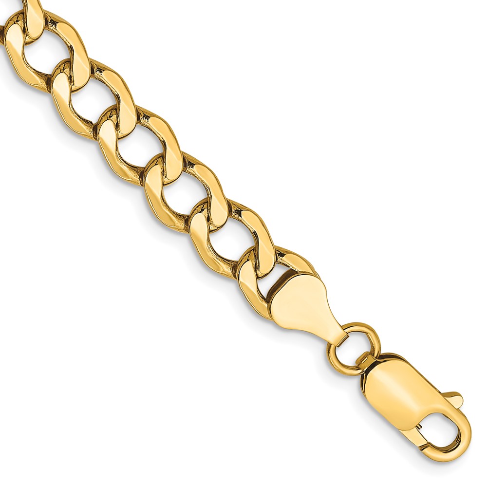Picture of Finest Gold 10k 6.5 mm Semi-Solid Curb Link Chain