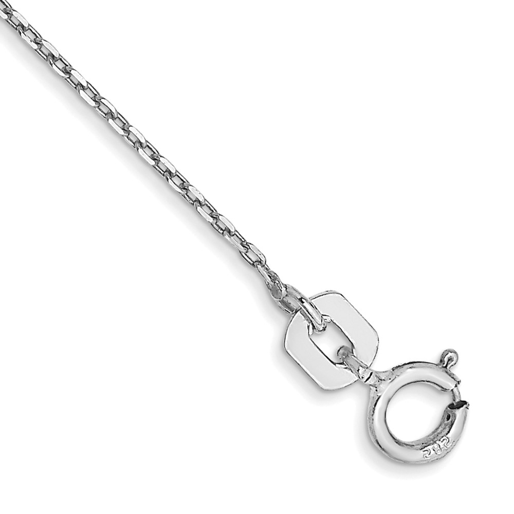 Picture of Finest Gold 10K White Gold 9 in. 0.8 mm Diamond-Cut Cable Chain Anklet