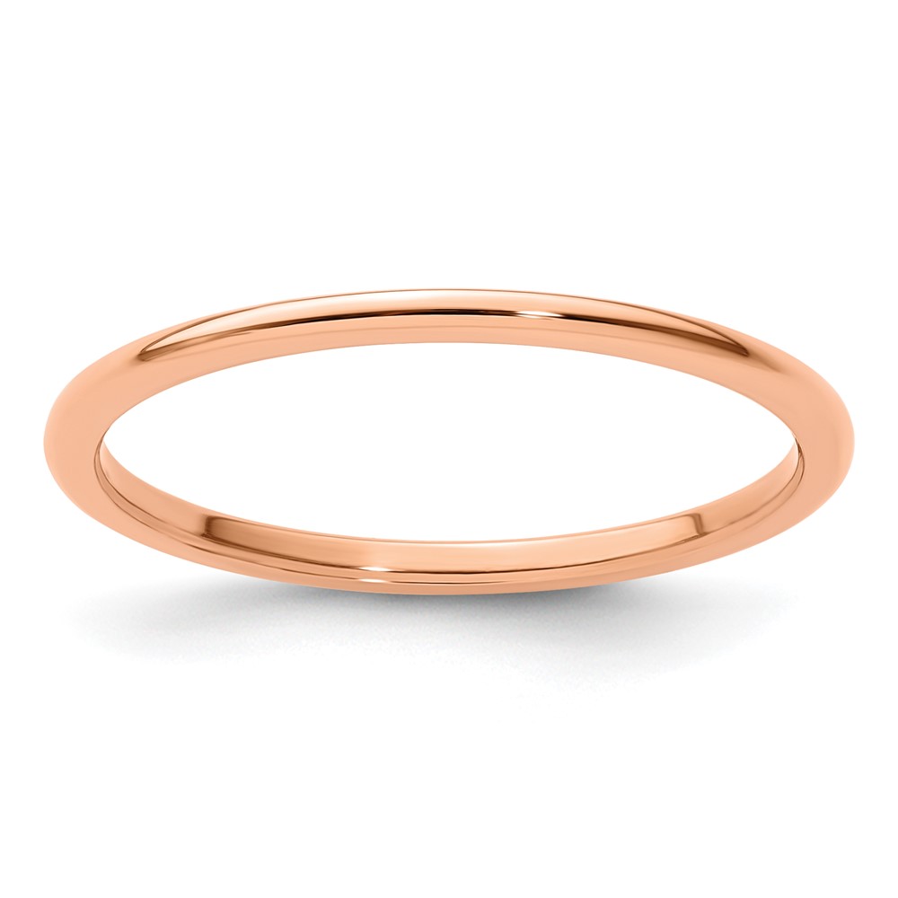 Picture of Finest Gold 10K Rose Gold 1.2 mm Half Round Stackable Band Ring&#44; Size 8.5