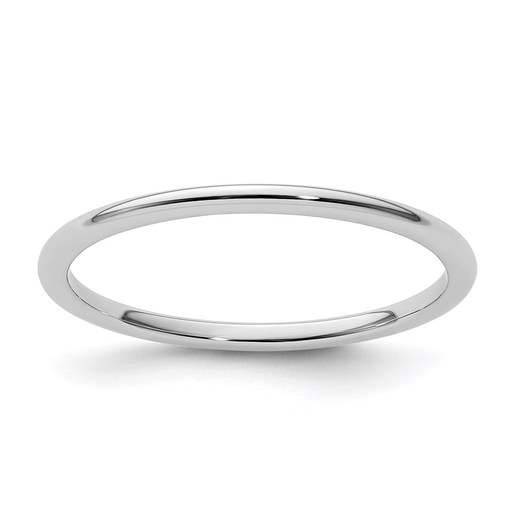 Picture of Finest Gold 10K Gold 1.2mm Half Round Stackable Band&#44; White - Size 5.5