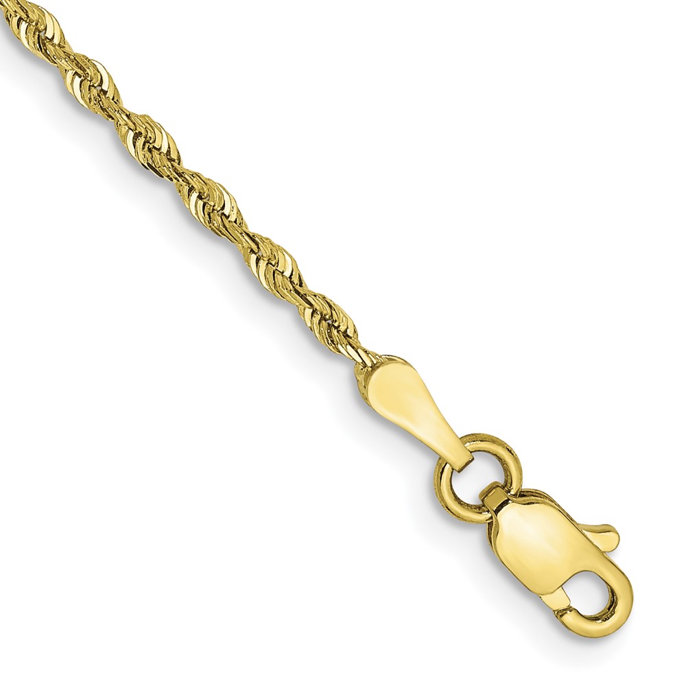 Picture of Finest Gold 10K Yellow Gold 10 in. 1.85 mm Diamond-Cut Quadruple Rope Chain Anklet