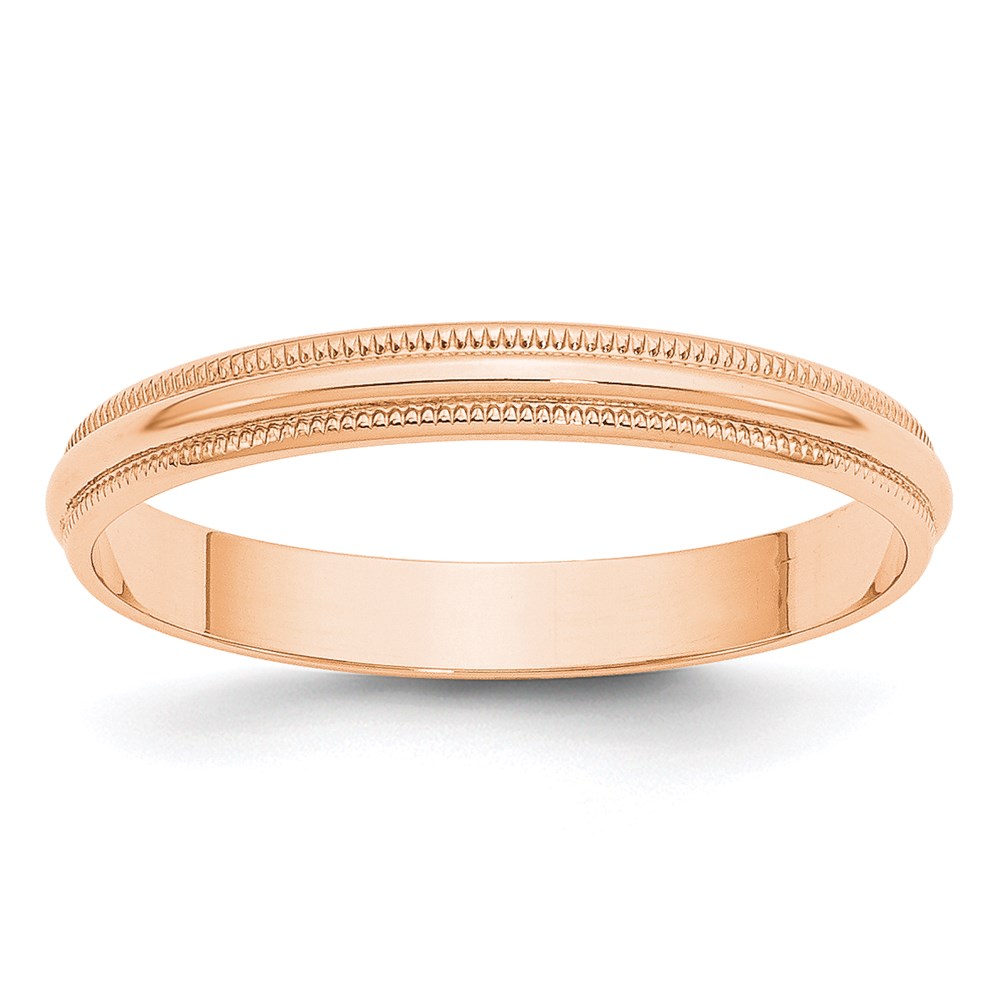 Picture of Finest Gold 10K 3 mm LTW Milgrain Half Round Band&amp;#44; Rose Gold - Size 4.5