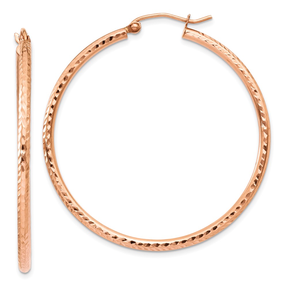 Gold Classics(tm) 14kt. Rose Gold 40mm Polished Hoop Earrings -  Fine Jewelry Collections, TF819