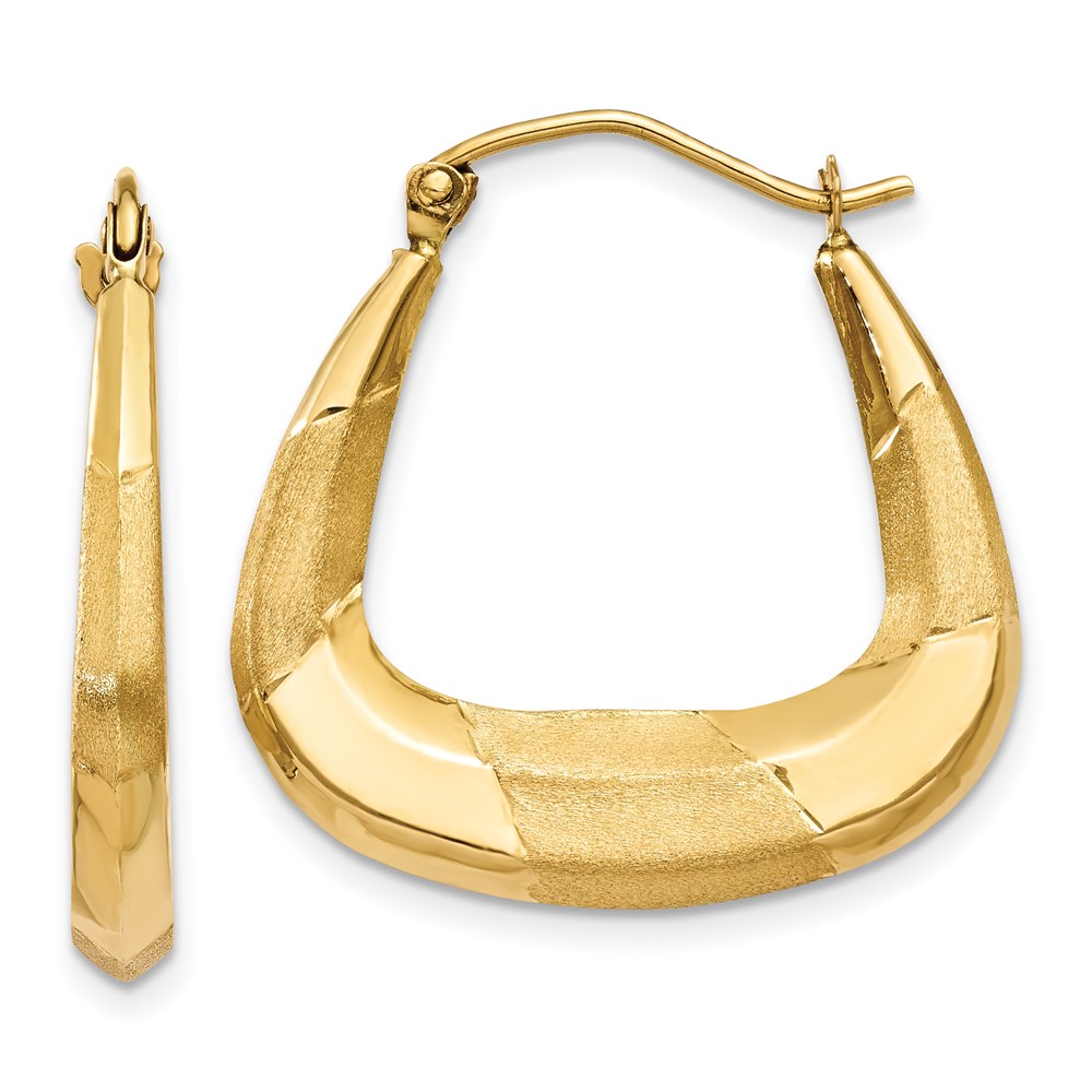 Gold Classics(tm) 14kt. Gold Polished Satin Hoop Earrings -  Fine Jewelry Collections, TF719
