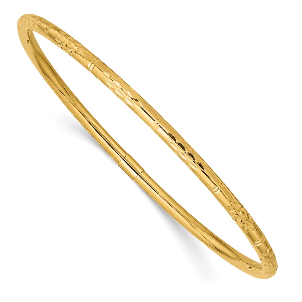 14kt. Gold Polished Diamond-Cut Slip-On Bangle Bracelet -  Fine Jewelry Collections, DB611