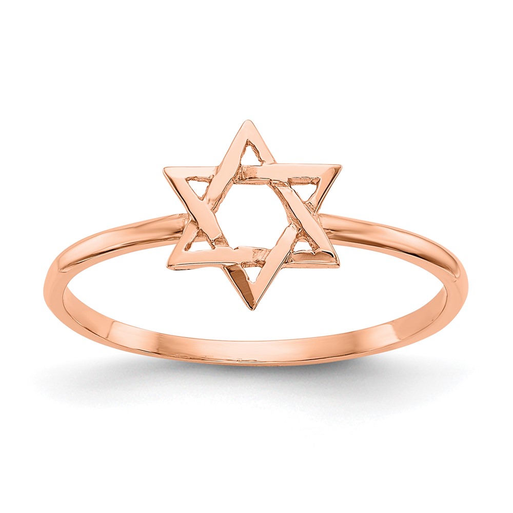 Picture of Quality Gold K5732 14K Rose Gold Polished Star of David Ring - Size 7
