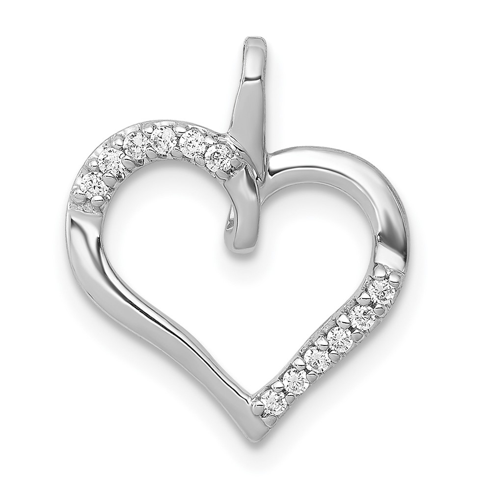 Picture of Finest Gold 14K White Gold 0.06 CTW Diamond Heart Pendant