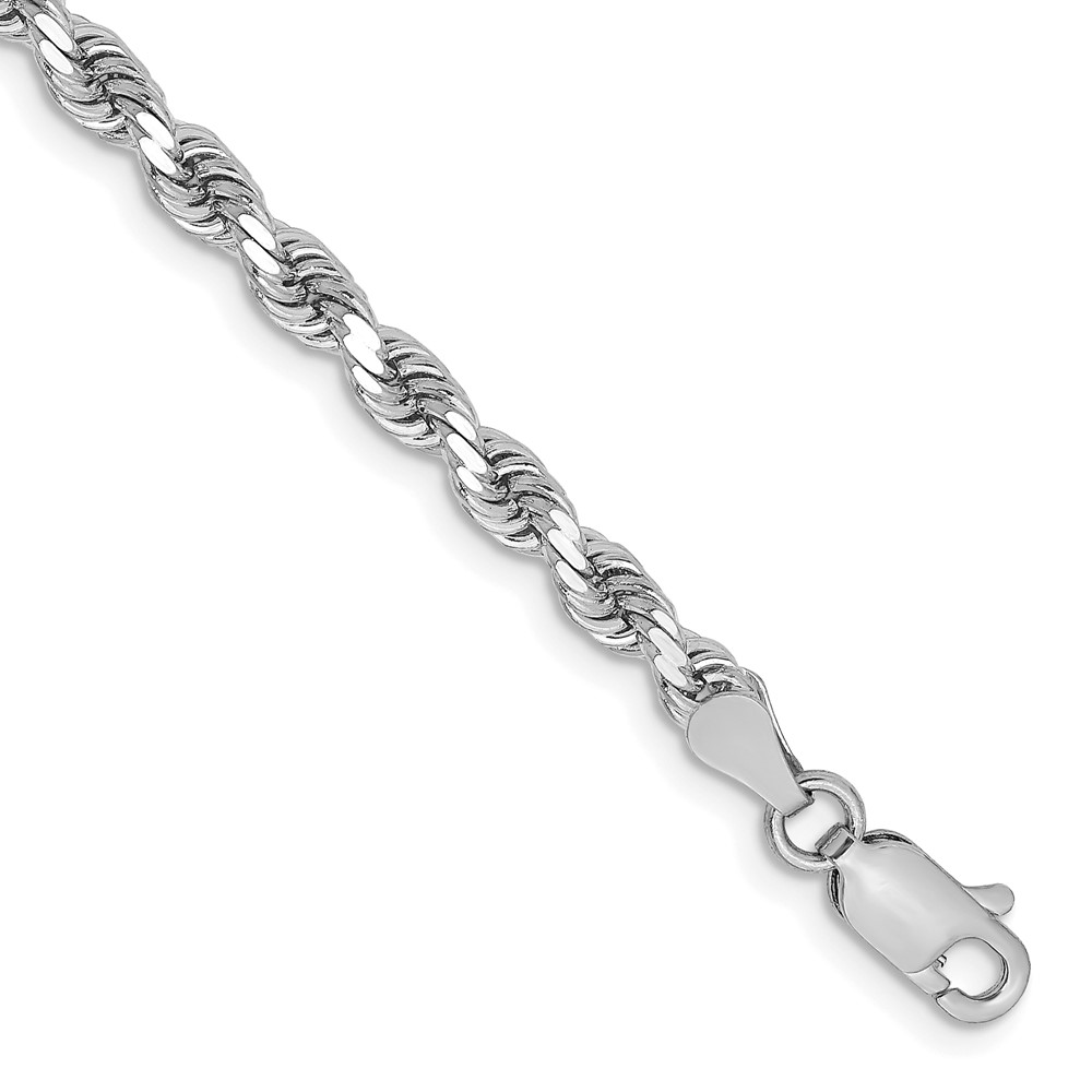 Picture of Finest Gold 10K White Gold 3.25 mm Diamond-cut Rope Chain
