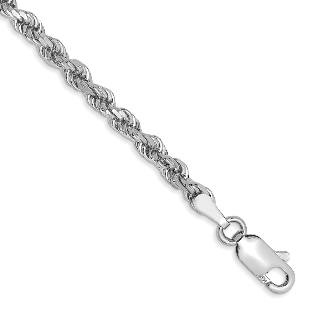 Picture of Finest Gold 10K White Gold 3 mm Diamond-cut Rope Chain