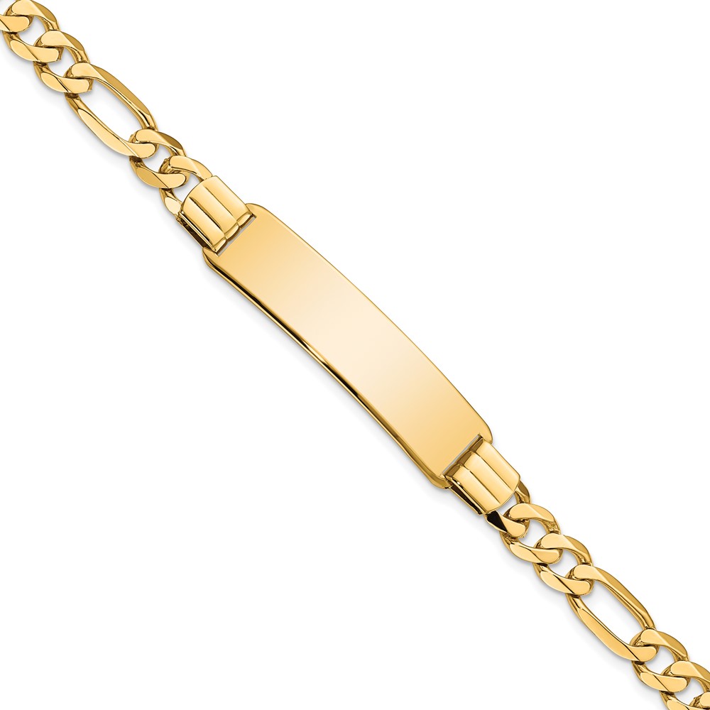 10K Yellow Gold Figaro Link ID 8 in. Bracelet -  Finest Gold, UBS10LID81-8