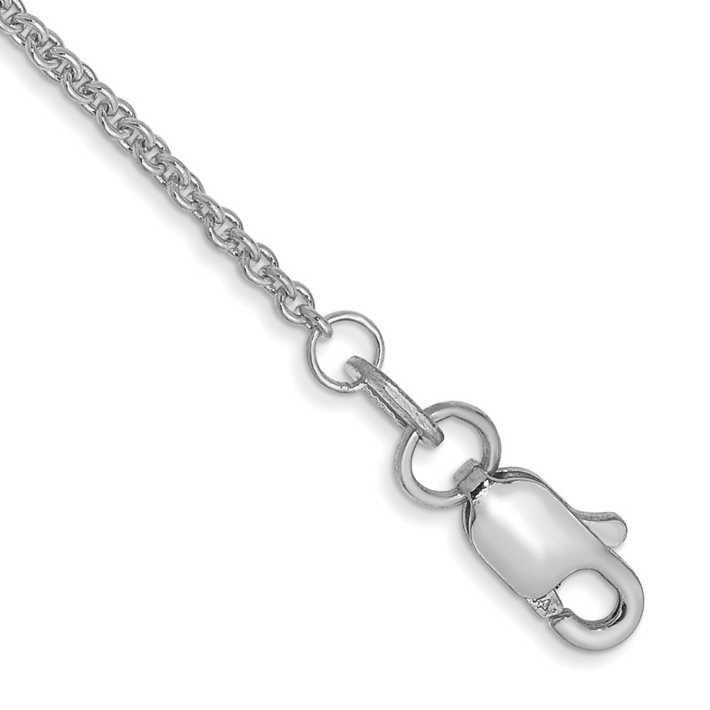 Picture of Finest Gold 10K White Gold 10 in. 1.4 mm Cable Chain Anklet