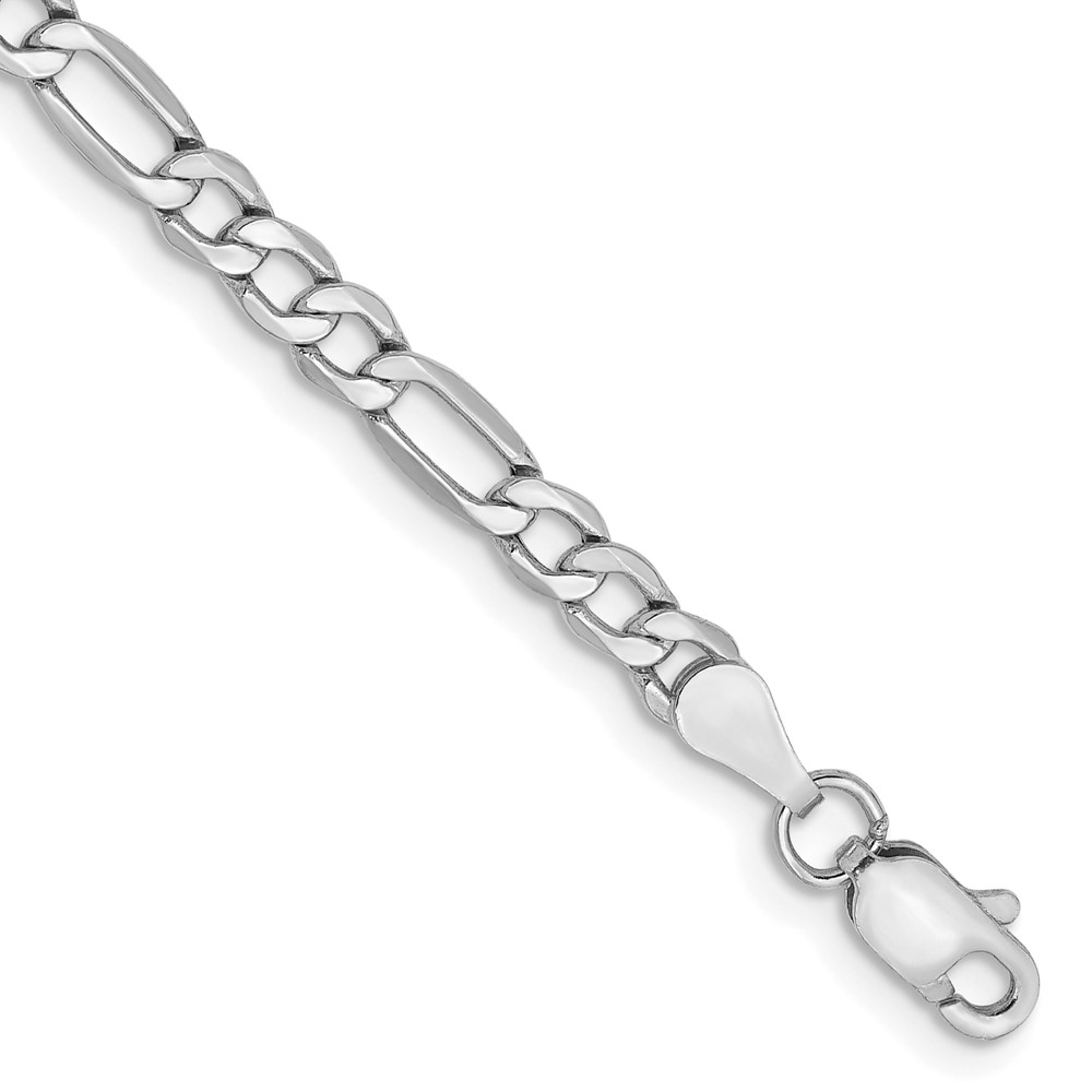 Picture of Finest Gold 14K White Gold 9 in. 3.5 mm Semi-Solid Figaro Chain