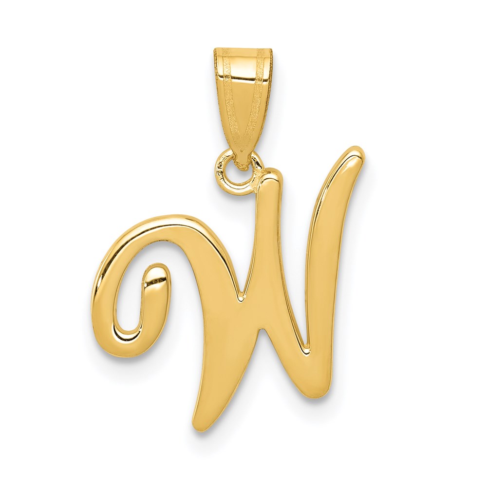 Picture of Quality Gold 14K Script Letter W Initial Pendant&#44; Yellow