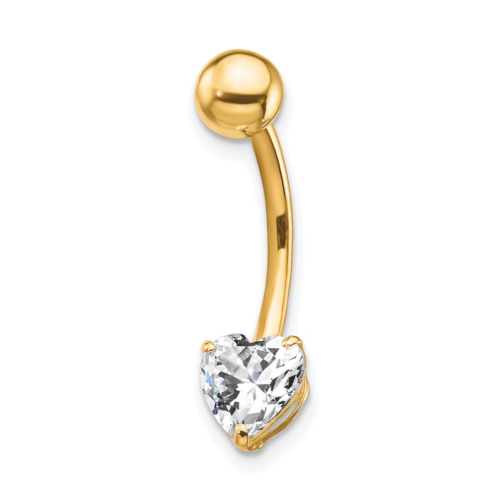 Picture of Finest Gold 10K Yellow Gold with 6 x 6 mm Heart Belly Dangle
