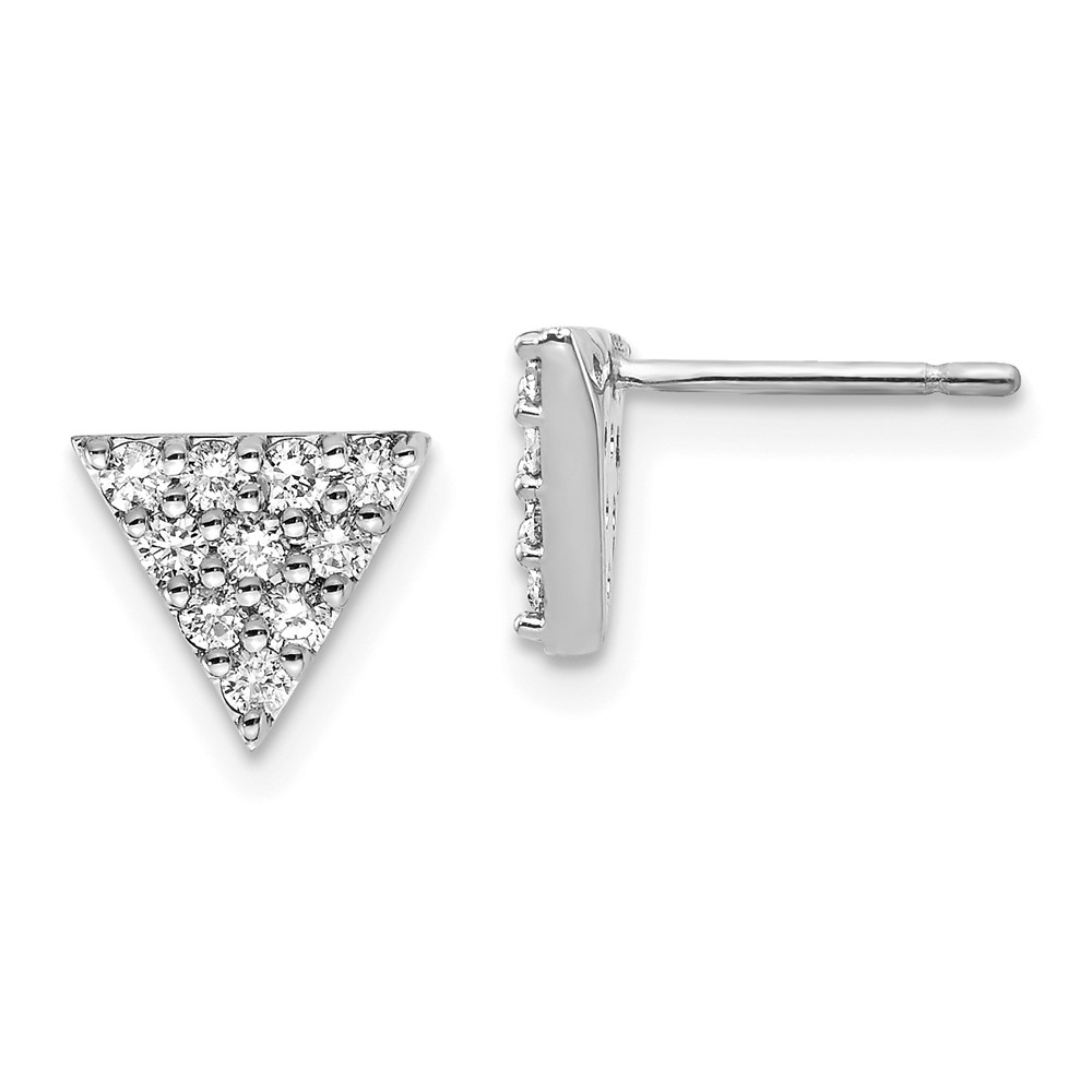 Picture of Quality Gold 14K White Gold Diamond Triangle Earrings